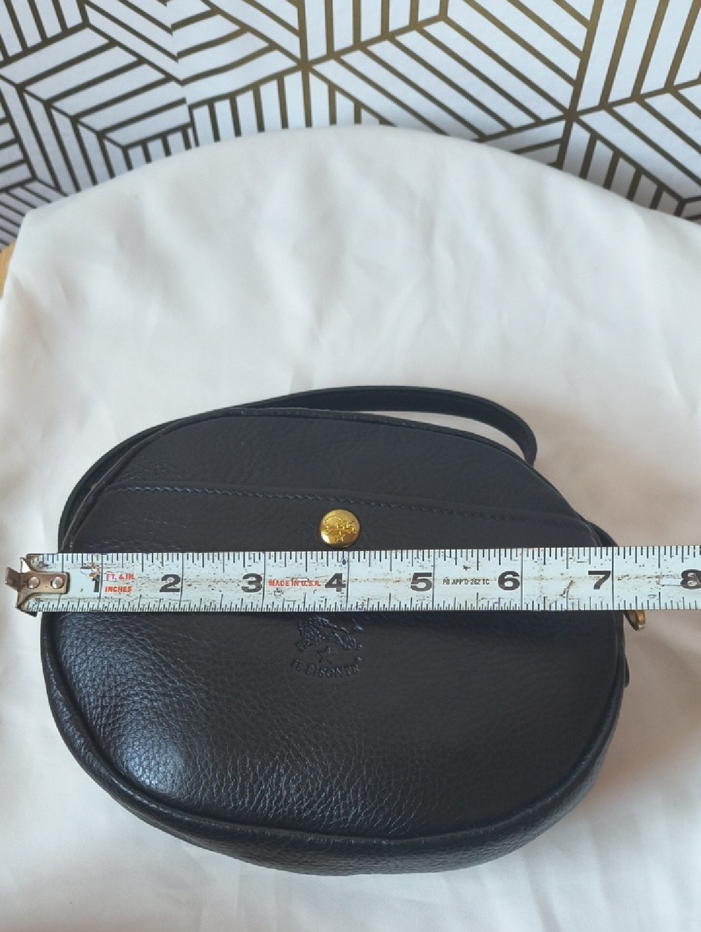 IL Bisonte Black Leather Crossbody Bag - Picture 6 of 7